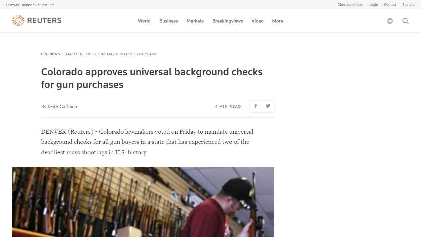 Colorado approves universal background checks for gun purchases